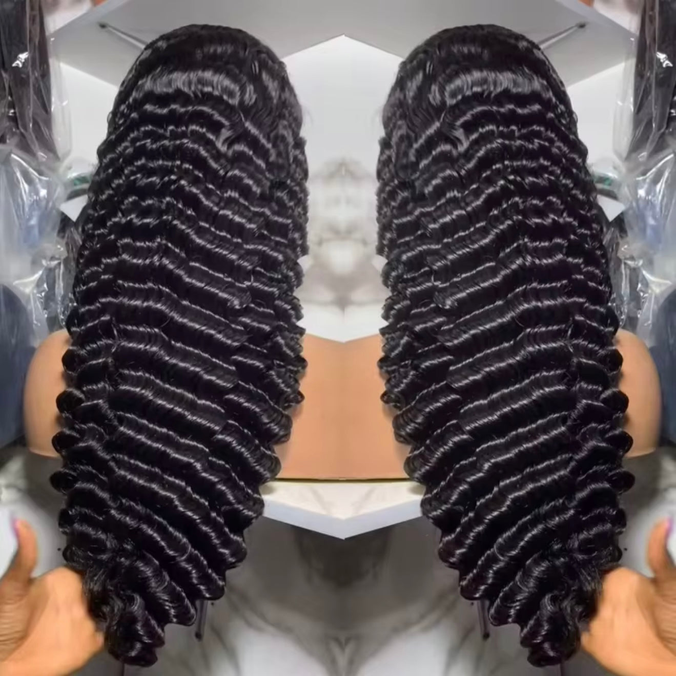 Natural black Burmese Human Hair Transparent Lace Wigs 180% Density with 12 A Grade 13x4 Full Frontal Lace Wig Burmese 100% Human hair