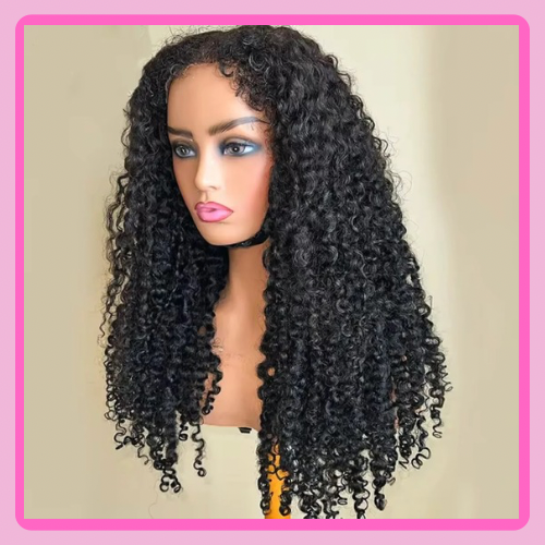 13*4 Deep Curly Human hair Wig Curly Baby Hair Edge 12 A grade 180% Density Skin Melt Transparent Lace Frontal Wig Deep Curly Human Hair