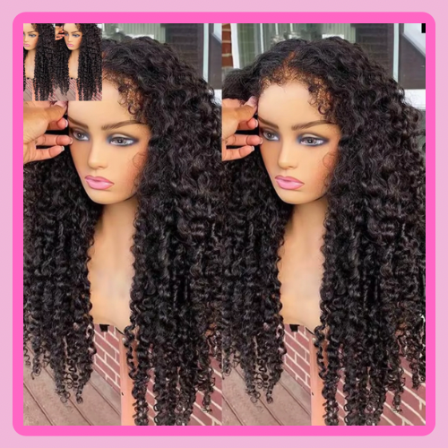 13*4 Deep Curly Human hair Wig Curly Baby Hair Edge 12 A grade 180% Density Skin Melt Transparent Lace Frontal Wig Deep Curly Human Hair