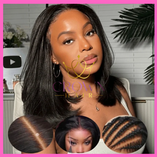 7/5 Yaki Straight Bob Layer Wear & Go Pre Plucked, Pre-Bleached, Pre cut with 200% density