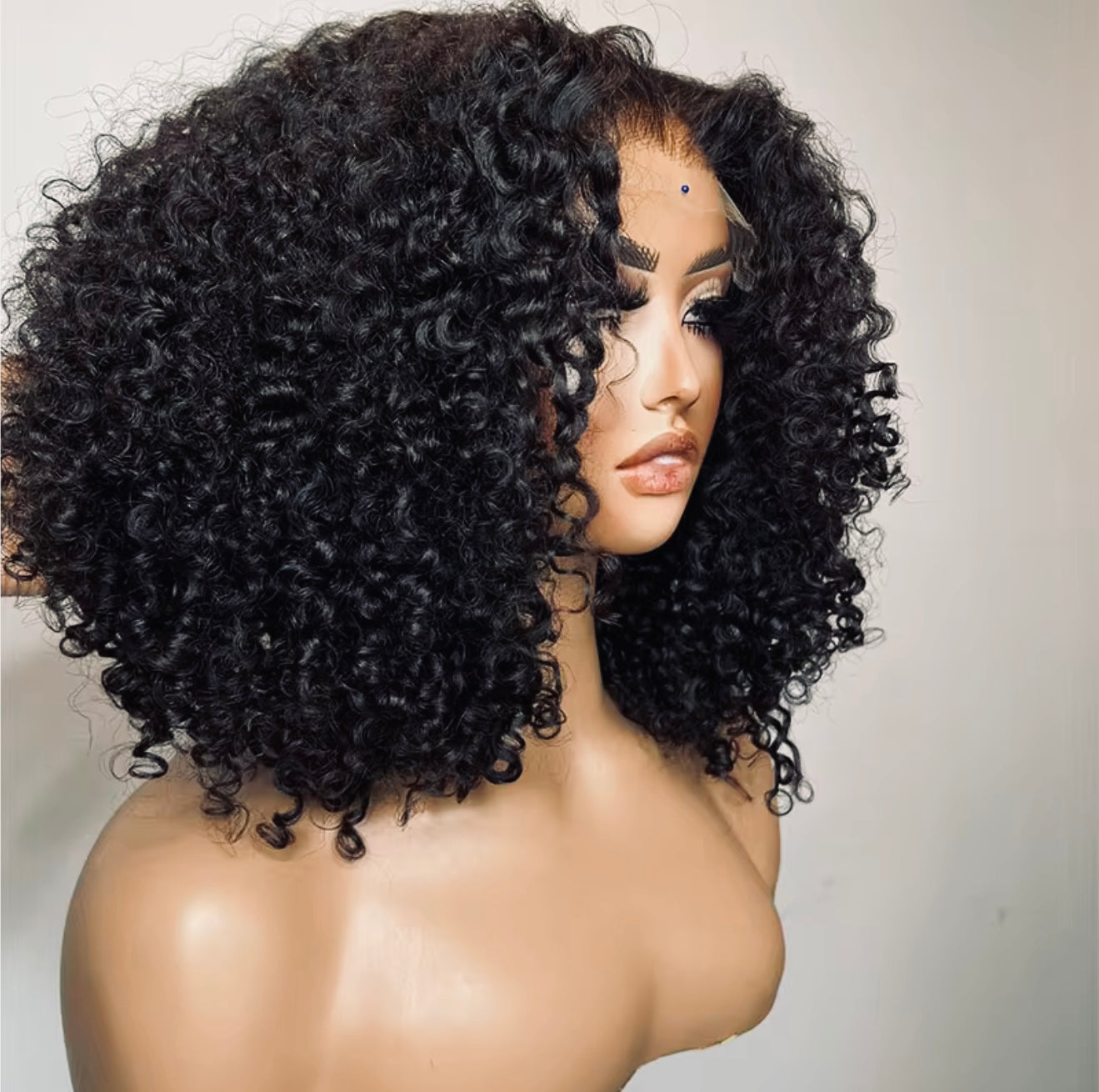 6*4 Wear and Go Kinky Curly Wig HD Lace closure 200% Density 12 A Grade Pre-Plucked Pre-Bleached Knots Bob Glueless Wig