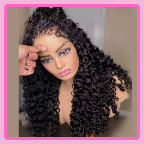 13*4 Deep Curly Human hair Wig Curly Baby Hair Edge 12 A grade 180% Density Skin Melt Transparent Lace Frontal Wig Deep Curly Human Hair