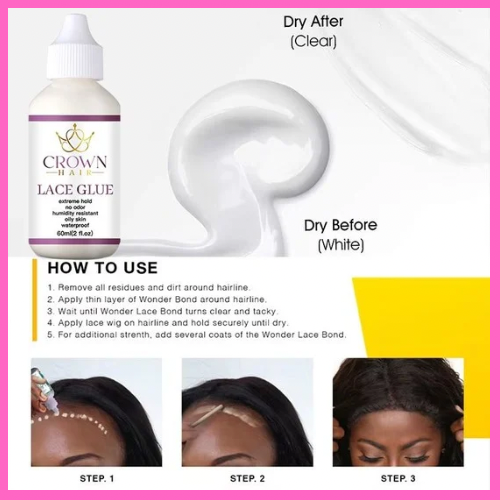 Crown Hair Strong Hold Lace Glue for Wigs Invisible Waterproof Lace Adhesive