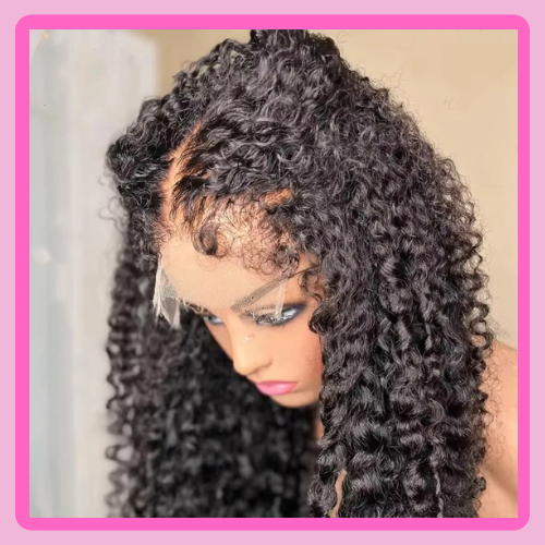13*4 Deep Curly Human hair Wig Curly Baby Hair Edge 12 A grade 180% Density Skin Melt Transparent Lace Frontal Wig Deep Curly Human Hair