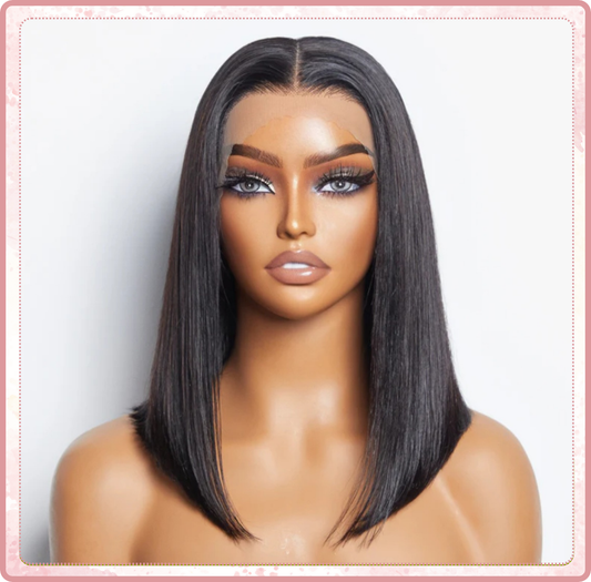 Bob Wig Lace Frontal 13*4 Human hair wig Lace Bob Wig 200% Density Straigh hair