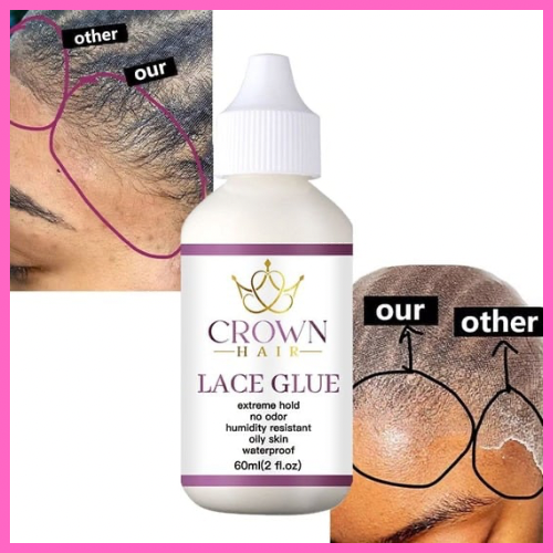 Crown Hair Strong Hold Lace Glue for Wigs Invisible Waterproof Lace Adhesive
