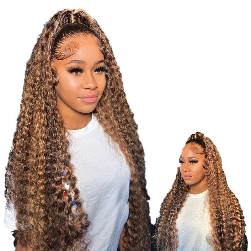 Foreign Trade European And American Fashion Front Lace Wig Cross-border African Hot Selling Piano Color Small